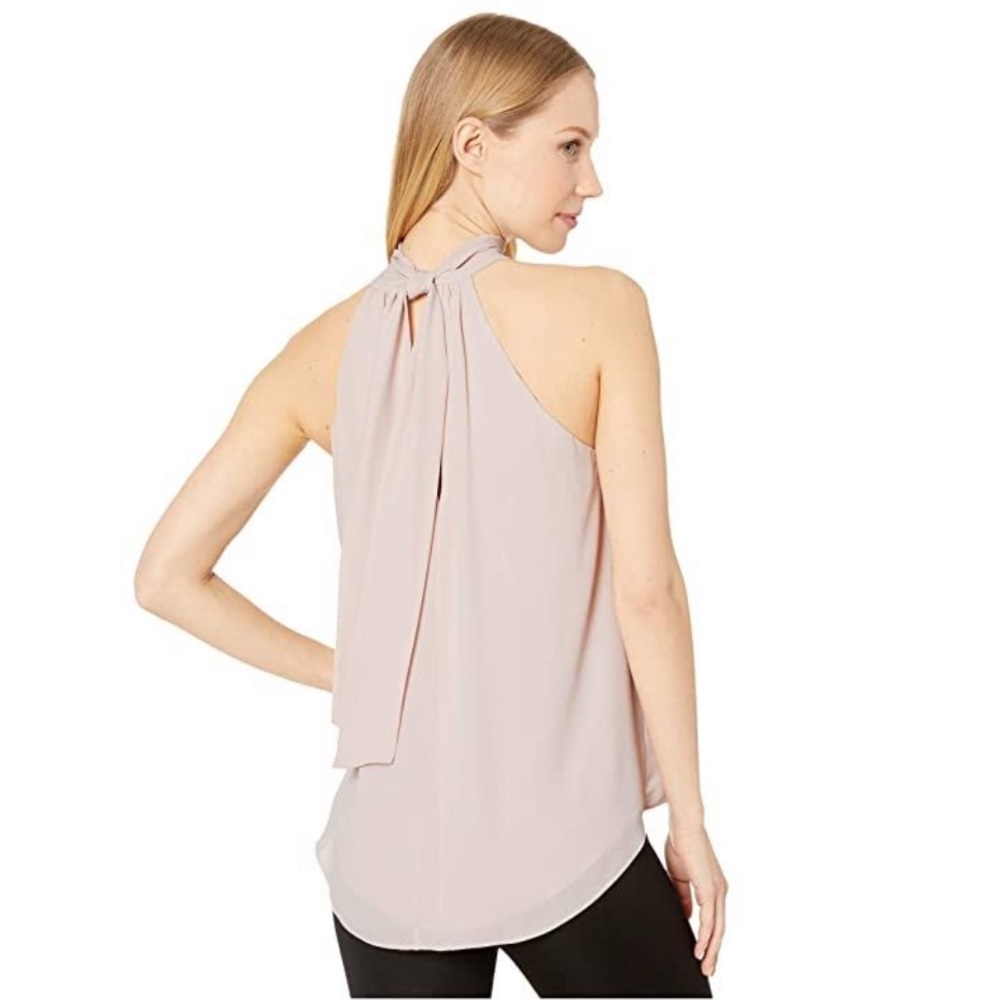 NWT M.S.S.P. High Neck Tie Back Sleeveless Blouse
